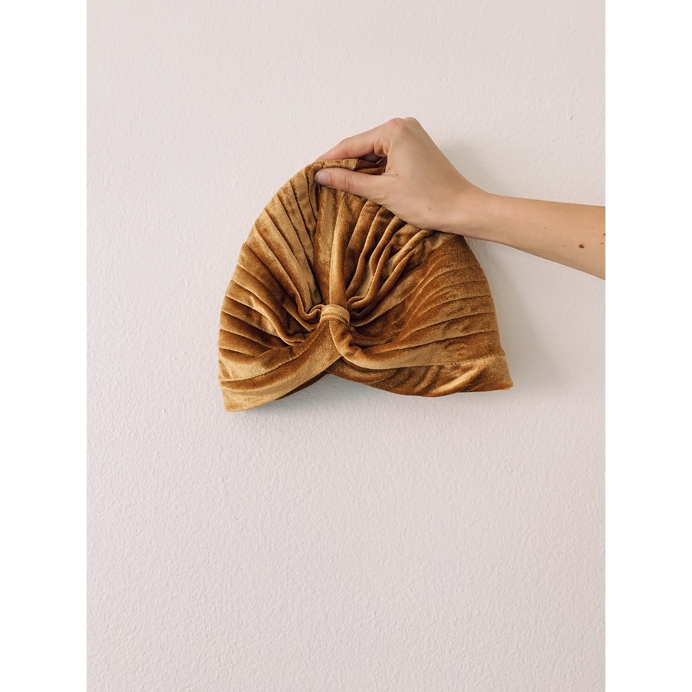 Vintage inspired yellow velvet hat